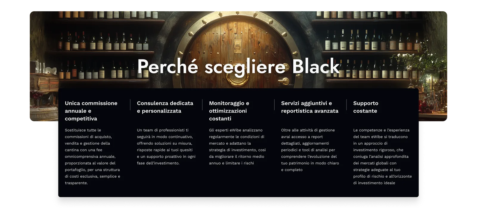 Una cantina di vini pregiati